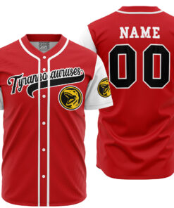 Maillot de baseball Tyrannosaures Rouge Power Rangers