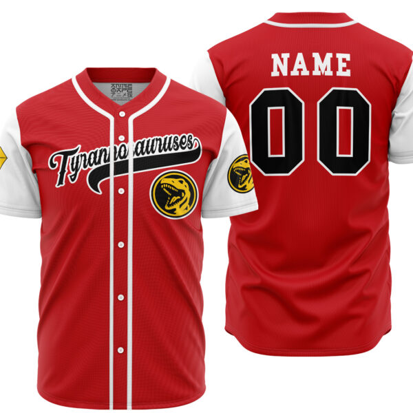 Maillot de baseball Tyrannosaures Rouge Power Rangers