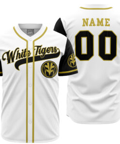 Maillot de baseball Tigres Blancs Tommy Oliver Power Rangers