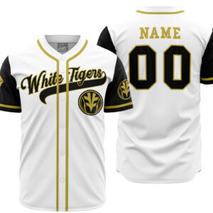 Maillot de baseball Tigres Blancs Tommy Oliver Power Rangers
