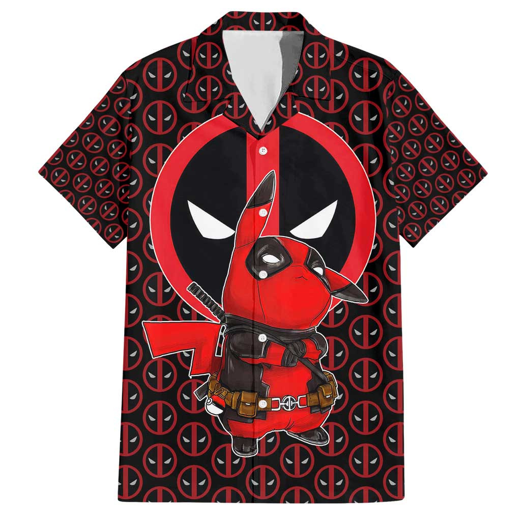 Chemise hawaïenne Pikachu Deadpool Anime Mix Comic