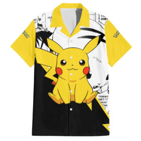 Chemise hawaïenne Pikachu Pokémon Anime Mix Manga