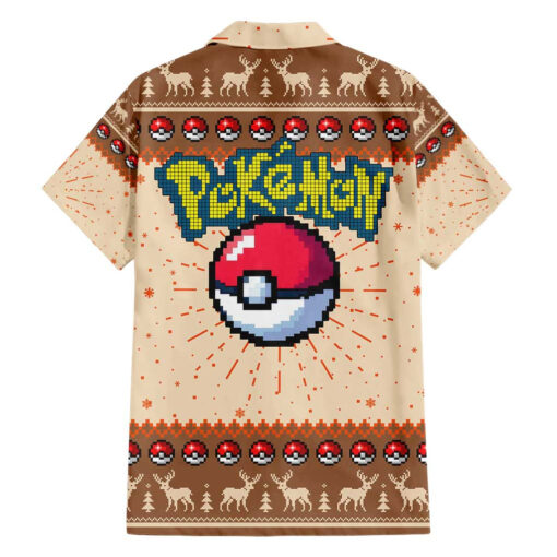Chemise hawaïenne Pikachu Pokémon Pixel Noël – Image 2