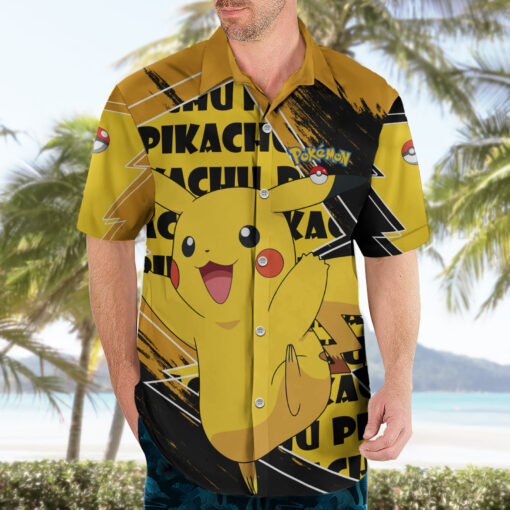 Chemise hawaïenne Pikachu Pokémon Style Grunge – Image 3