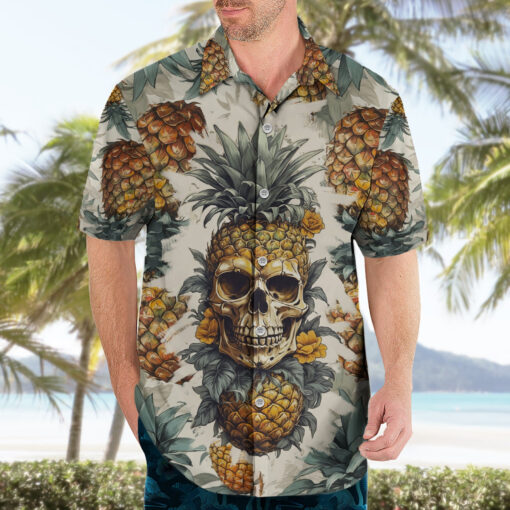 Chemise hawaïenne Crâne Ananas Paradis d’été – Image 3