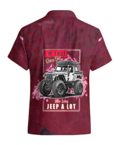 Chemise hawaïenne Jeep Rose Je suis cette fille folle qui adore Jeep