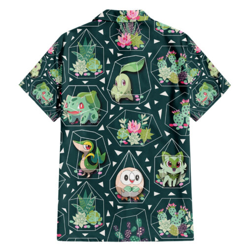 Chemise hawaïenne Pokémon Grass Type motif succulentes – Image 2