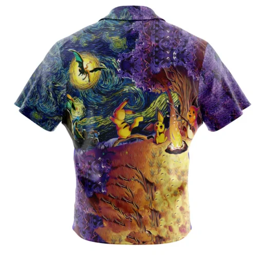 Chemise hawaïenne Pokémon Nuit étoilée au campement – Image 2