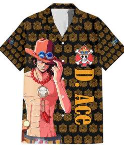 Chemise hawaïenne Portgas D. Ace One Piece Poing de feu Anime