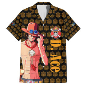 Chemise hawaïenne Portgas D. Ace One Piece Poing de feu Anime