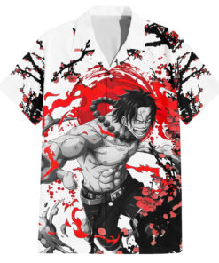 Chemise hawaïenne Portgas D. Ace Style japonais One Piece Anime