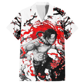 Chemise hawaïenne Portgas D. Ace Style japonais One Piece Anime