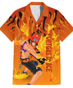 Chemise hawaïenne Portgas D. Ace One Piece Anime
