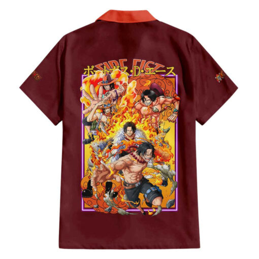 Chemise hawaïenne Portgas D. Ace V3 One Piece Japon Anime – Image 2