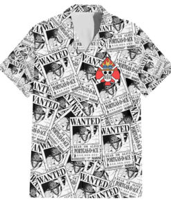 Chemise hawaïenne Portgas D. Ace Avis de recherche One Piece Anime