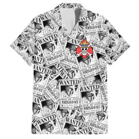 Chemise hawaïenne Portgas D. Ace Avis de recherche One Piece Anime