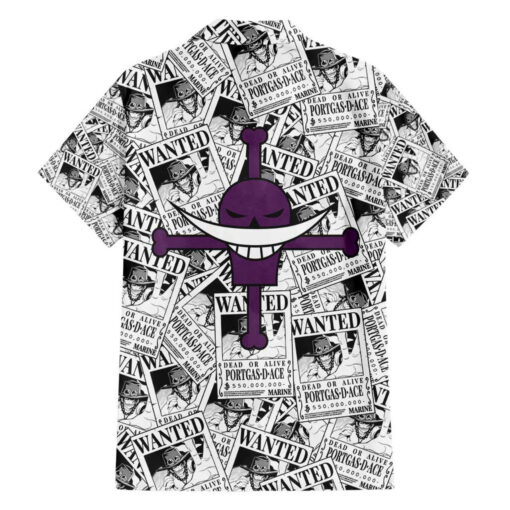 Chemise hawaïenne Portgas D. Ace Avis de recherche One Piece Anime – Image 2
