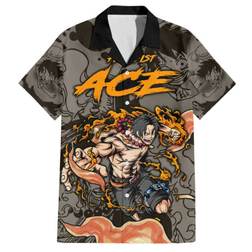 Chemise hawaïenne Portgas D. Ace Poing de feu One Piece Anime Mix Manga