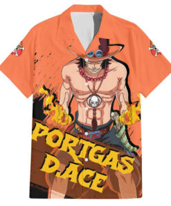 Chemise hawaïenne Portgas D. Ace One Piece Anime