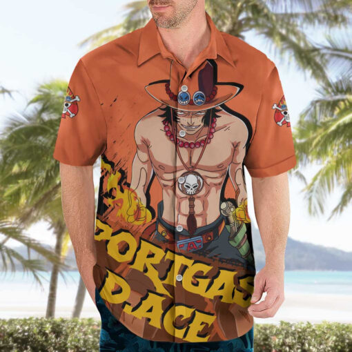 Chemise hawaïenne Portgas D. Ace One Piece Anime – Image 3