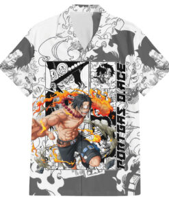 Chemise hawaïenne Portgas D. Ace One Piece Anime Mix Manga