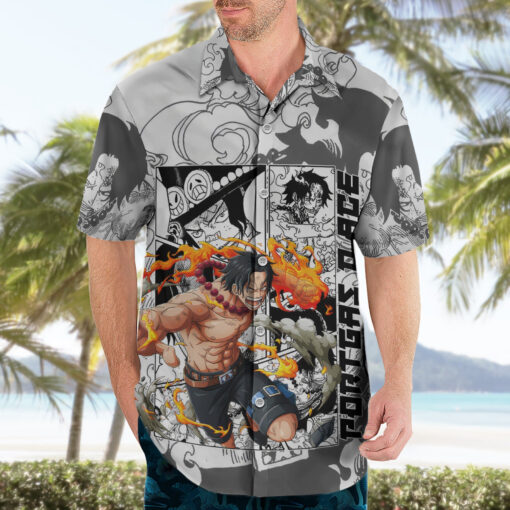 Chemise hawaïenne Portgas D. Ace One Piece Anime Mix Manga – Image 3