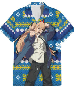 Chemise hawaïenne Power Chainsaw Man Anime Mix Noël