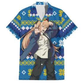 Chemise hawaïenne Power Chainsaw Man Anime Mix Noël