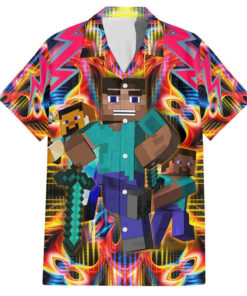 Chemise hawaïenne Power Minecraft Art Mix Trippy