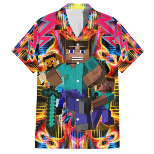 Chemise hawaïenne Power Minecraft Art Mix Trippy