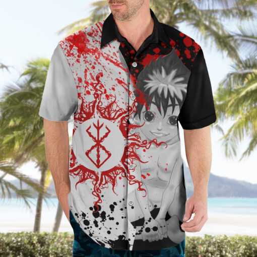 Chemise hawaïenne Puck Berserk style grunge sanglant – Image 3