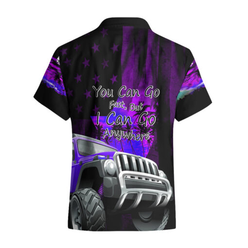 Chemise hawaïenne Jeep violette You Can Go Fast, But I Can Go Anywhere – Image 2