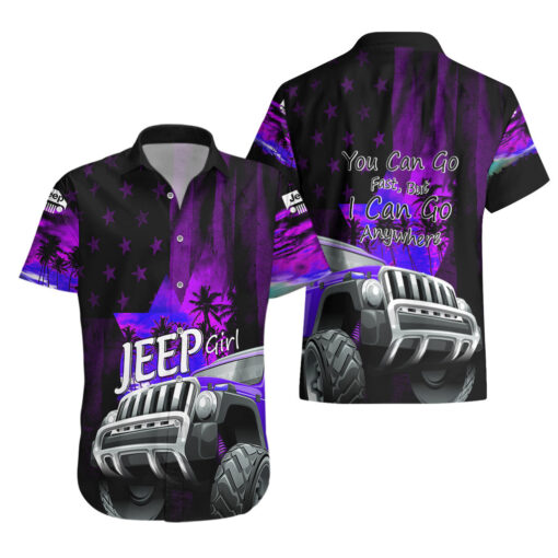 Chemise hawaïenne Jeep violette You Can Go Fast, But I Can Go Anywhere – Image 3