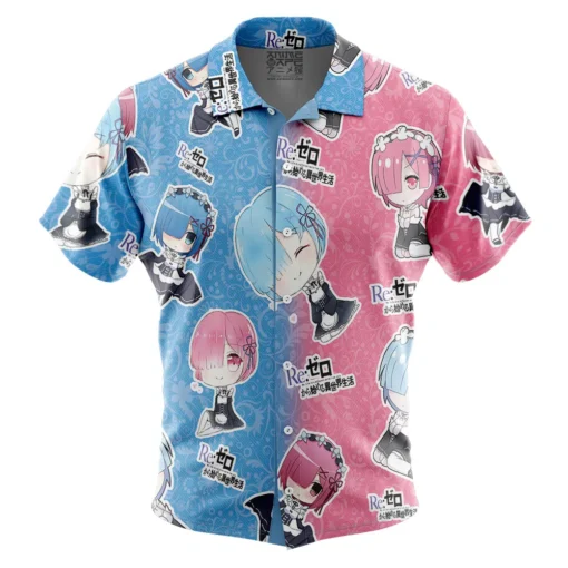 Chemise hawaïenne Rem et Ram Re Zero Kara Hajimeru Isekai Seikatsu