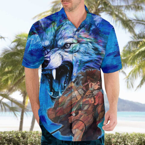Chemise hawaïenne Princesse en colère Mononoke Studio Ghibli style psychédélique – Image 3