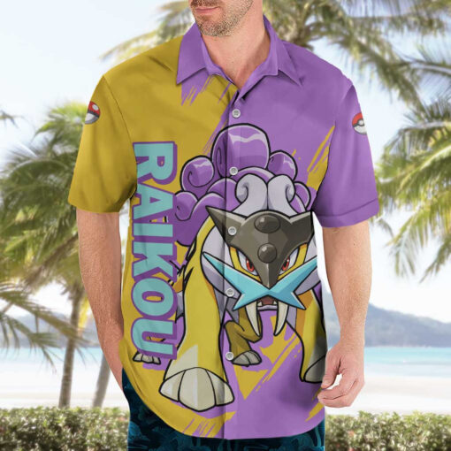 Chemise hawaïenne Raikou Pokémon Anime – Image 3