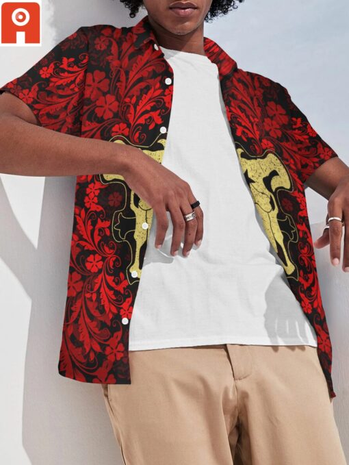 Chemise hawaïenne Asta rouge – Image 2