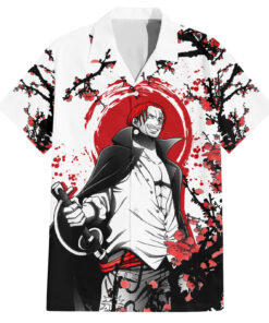 Chemise hawaïenne Shanks aux cheveux rouges style japonais Anime