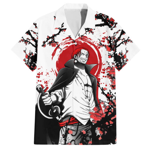 Chemise hawaïenne Shanks aux cheveux rouges style japonais Anime