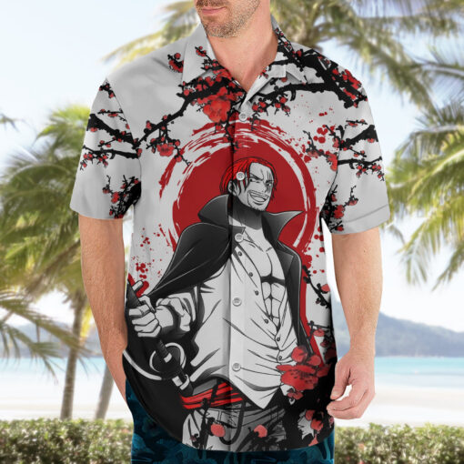 Chemise hawaïenne Shanks aux cheveux rouges style japonais Anime – Image 3
