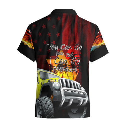 Chemise hawaïenne Jeep rouge You Can Go Fast, But I Can Go Anywhere