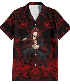 Chemise hawaïenne Red Riot Eijiro My Hero Academia style grunge sang