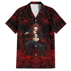Chemise hawaïenne Red Riot Eijiro My Hero Academia style grunge sang