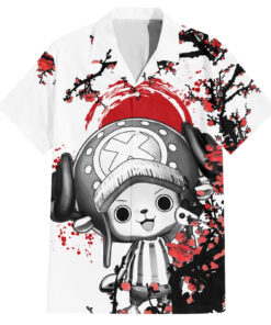 Chemise hawaïenne Tony Chopper rouge style japonais One Piece Anime