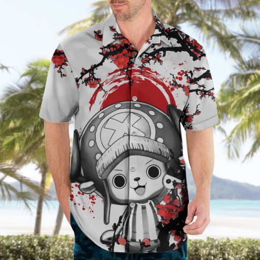 Chemise hawaïenne Tony Chopper rouge style japonais One Piece Anime – Image 3