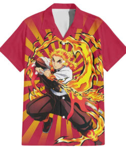 Chemise hawaïenne Rengoku Demon Slayer Anime