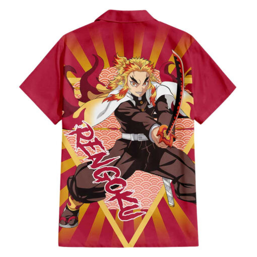 Chemise hawaïenne Rengoku Demon Slayer Anime – Image 2