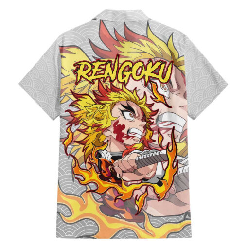 Chemise hawaïenne Rengoku Kyojuro Demon Slayer Anime – Image 2