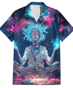 Chemise hawaïenne Rick et Morty hoodie cosmique trippy