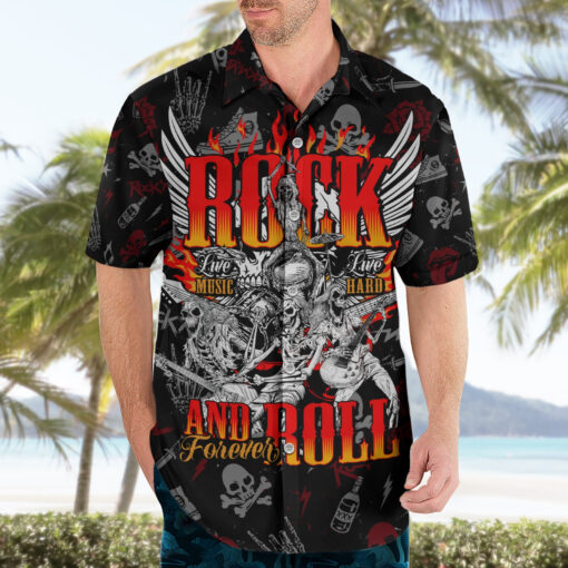 Chemise hawaïenne Crâne Rock And Roll éternel – Image 3
